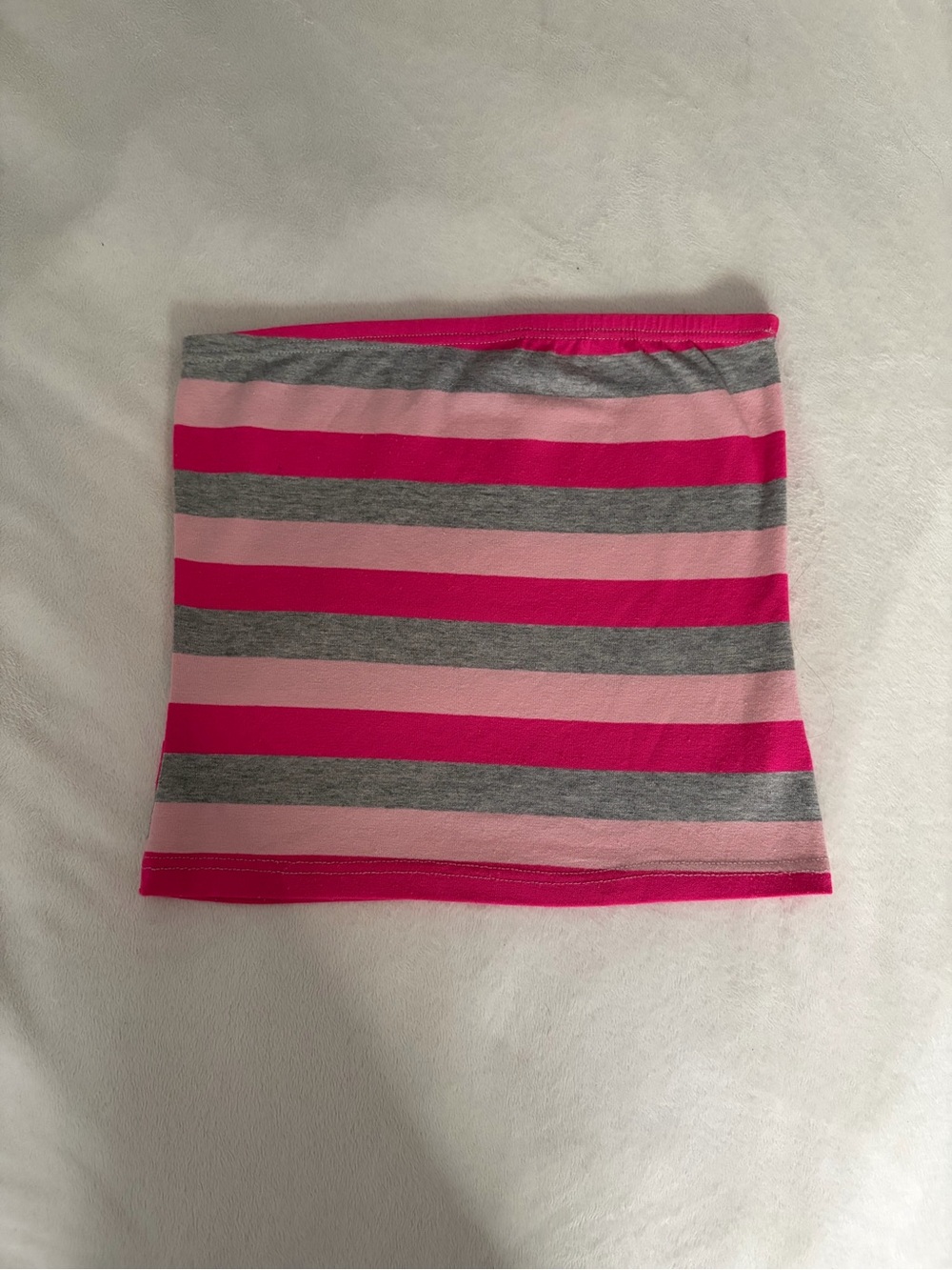 Vintage Garage Pink and Gray Striped Tube Top